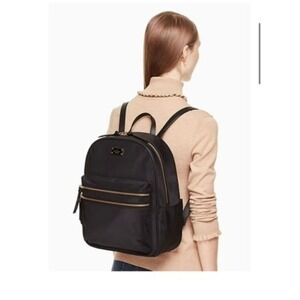 Kate‎ Spade Wilson Road Bradley Nylon Backpack Black Gold Hardware